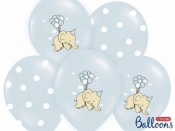 Balon gumowy Partydeco 30cm, Słonik, Pastel Baby Blue Mix (1 op. / 6 szt.) niebieski jasny 300 mm (SB14P-255-000-6)