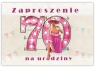 Zaproszenie Urodziny 70 (10szt)