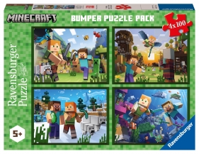 Ravensburger, Puzzle 4x100: Minecraft (5716)