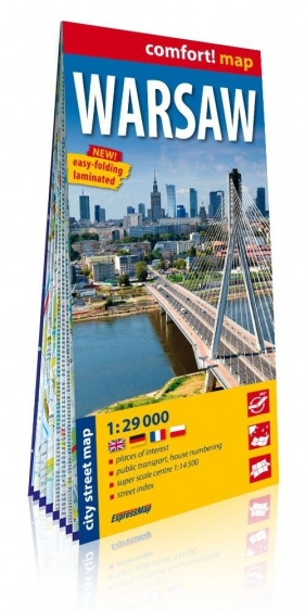 Warszawa (Warsaw) laminowany plan miasta 1:29 000