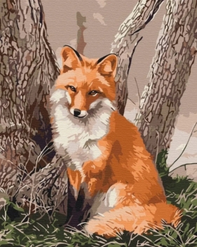 Obraz Malowanie po numerach - Lis w lesie (BS52398)