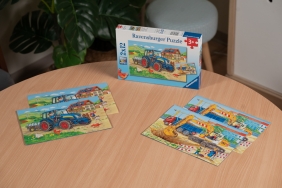 Ravensburger, Puzzle 2w1: Plac budowy i gospodarstwo (7616)