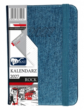 Kalendarz 2027 A7 tygodniowy Rock - perłowy