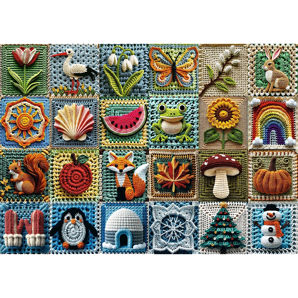 Trefl, Puzzle 1000: Tea Time - Szydełkowanie. Cztery Pory Roku (12116)