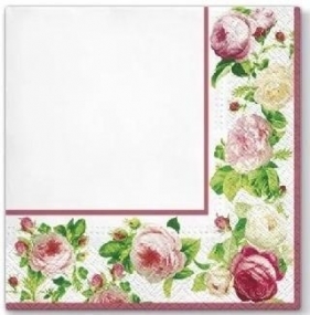 Serwetki Rosy frame gold 33x33cm 20szt