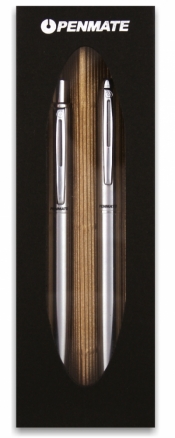 Zestaw piśmienniczy Penmate LUNA srebrny pióro wieczne + długopis w etui (TT7435)