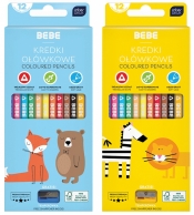 Kredki ołówkowe z temperówką BB Kids 12 kol, 1 op.