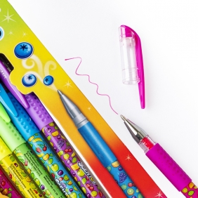 Pachnące długopisy żelowe - neon, 5 szt.
