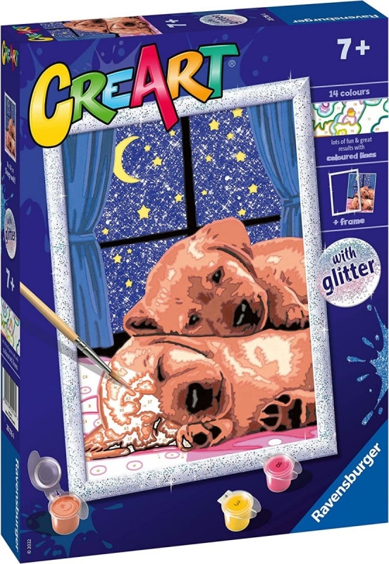 Malowanka CreArt dla dzieci: Śpiące psiaki (20216)