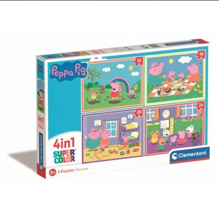 Puzzle 4w1 Super Kolor Peppa Pig