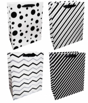 Torba prezentowa 26x32 czarno-biała