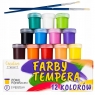 Farby plakatowe tempery zestaw 12 kolorów 20ml