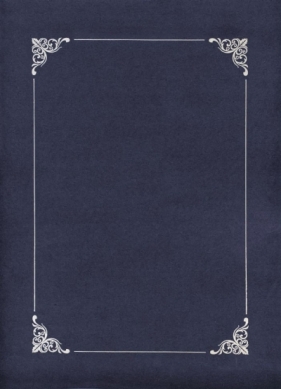 Teczka ofertowa Galeria Papieru ozdobna na dyplom ze srebrną ramką granatowa A4 kolor: granatowy 1 kieszeni 210 x 297 (220415)