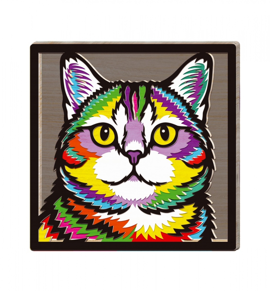 Zestaw do tworzenia obrazów z drewna - kot