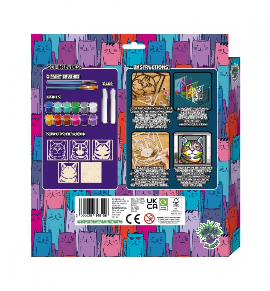 Zestaw do tworzenia obrazów z drewna - kot