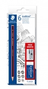 Zestaw ołówków Staedtler Tradition 6 sztuk + temperówka + gumka (S 61 110