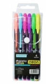 Długopisy żelowe neonowe 6 kolorów