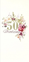 Karnet Urodziny 50 DL U27 - Kwiaty