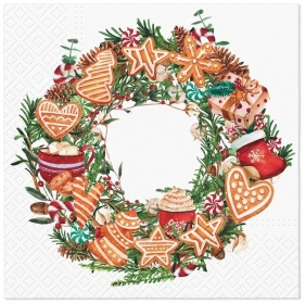 Serwetki 33x33cm Wianek z pierników