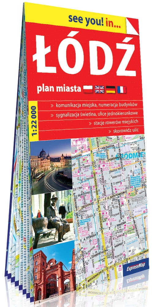 Łódź papierowy plan miasta 1:22 000