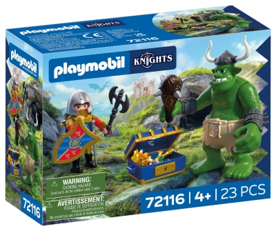 <img src='https://webimage.pl/pics/167/1/d4008789721167.jpg' style='height:440px' /> Playmobil Troll ze skarbem rycerzy herbu Lew 72116