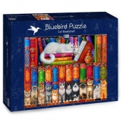 Bluebird Puzzle 1000: Półka pełna kotów (70216)