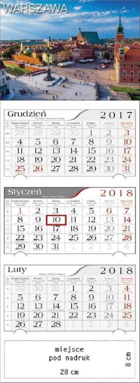 Kalendarz 2018 Trójdzielny Warszawa