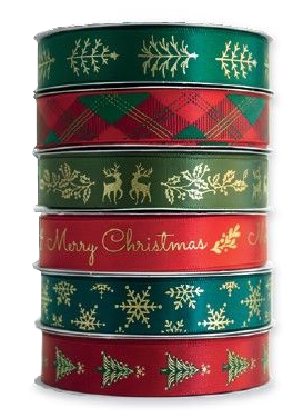 Wstążka satynowa 3 m - Christmas, 1 szt.