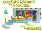 Muzyczne cymbałki + bębenek + nutki dla malucha - <br />