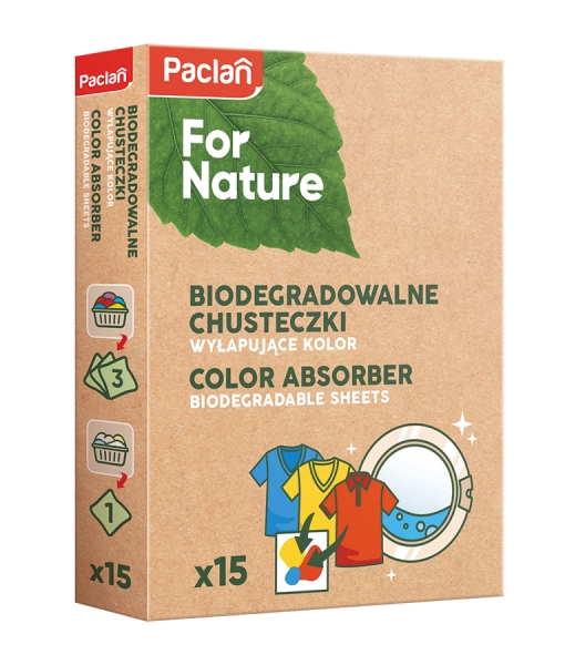 Paclan For Nature, chusteczki do prania wyłapujące kolor - 15 szt. (150160)