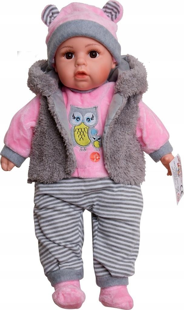 Lalka bobas mówi i śpiewa smoczek + butelka 45cm