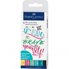 Zestaw Faber-Castell Pitt Artist Pens Hand lettering, 6 szt. - pastelowe (267116)