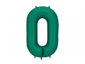Balon foliowy cyfra 0 86cm butelkowa zieleń