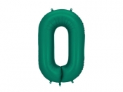 Balon foliowy cyfra 0 86cm butelkowa zieleń