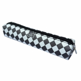 Piórnik mini prostkąt Krata white