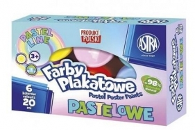 Farby plakatowe pastelowe 6kol 20ml ASTRA