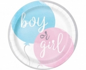 Talerzyki papierowe Gender Party 23cm 8szt