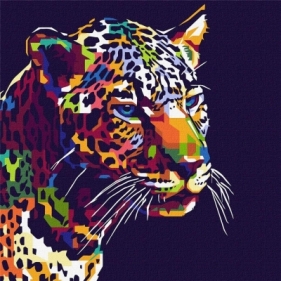 Malowanie po numerach - Jaguar pop-art 40x40cm