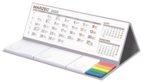 Kalendarz 2022 biurkowy z notesem MAXI szary - Praca zbiorowa