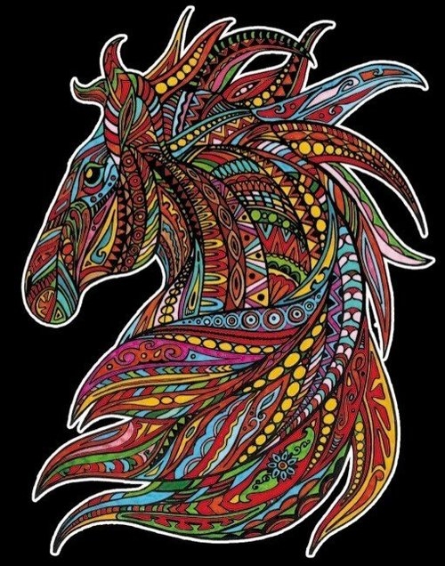 Kolorowanka welwetowa Colorvelvet 47x35 cm Wicher Koń