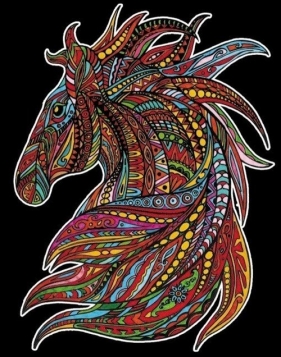 Kolorowanka welwetowa Colorvelvet 47x35 cm Wicher Koń