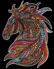 Kolorowanka welwetowa Colorvelvet 47x35 cm Wicher Koń