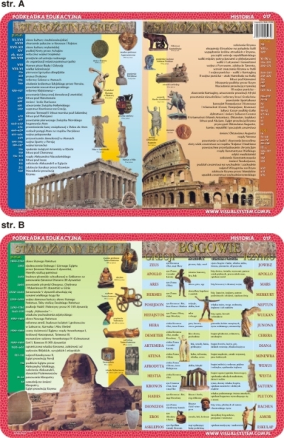 Podkładka edukacyjna Starożytny Egipt, Grecja, Rzym, bogowie