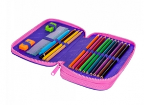 Coolpack Jumper 2, piórnik podwójny - Purple Scrible (D066341)