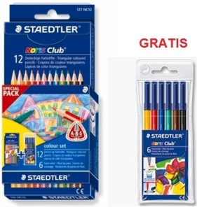Kredki trójkątne triplus-slim 12 kolorów w zestawie z flamastrami