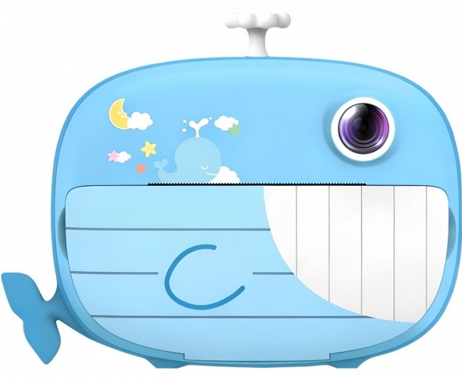 Aparat z drukarką termiczną + karta 32GB, blue