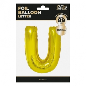 Balon foliowy Godan Litera U Złota 89cm