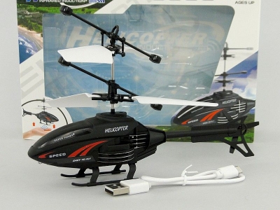 Helikopter Adar na podczerwień sterowany dłonią, z czujnikiem zbliżeniowym (góra, dół) ładowarka USB, ze światłem; stabilny lot (514171)