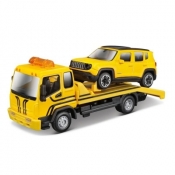 Bburago, Street Fire Tow Truck W Jeep Yellow 1:43