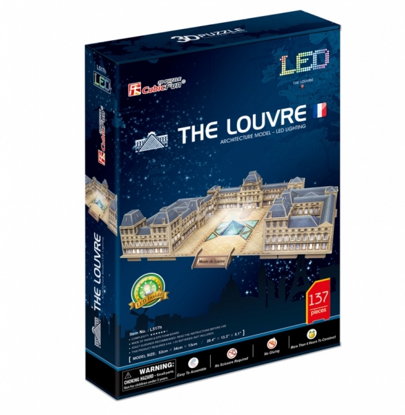 Puzzle 3D: LED - Pałac Luwr (306-20517)